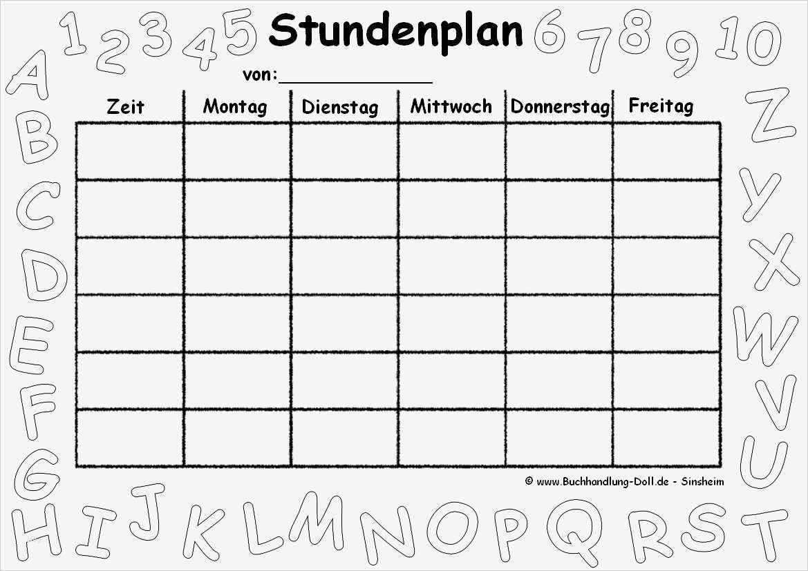 Stundenplan Vorlage Zum Ausfüllen Am Pc Einzigartig Stundenpläne Für Schule