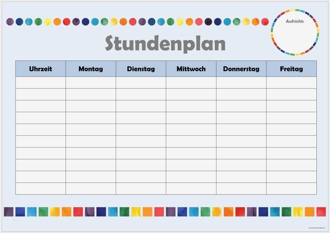Stundenplan Vorlage Zum Ausfüllen Am Pc Elegant Ideenreise Weitere Stundenplanformulare