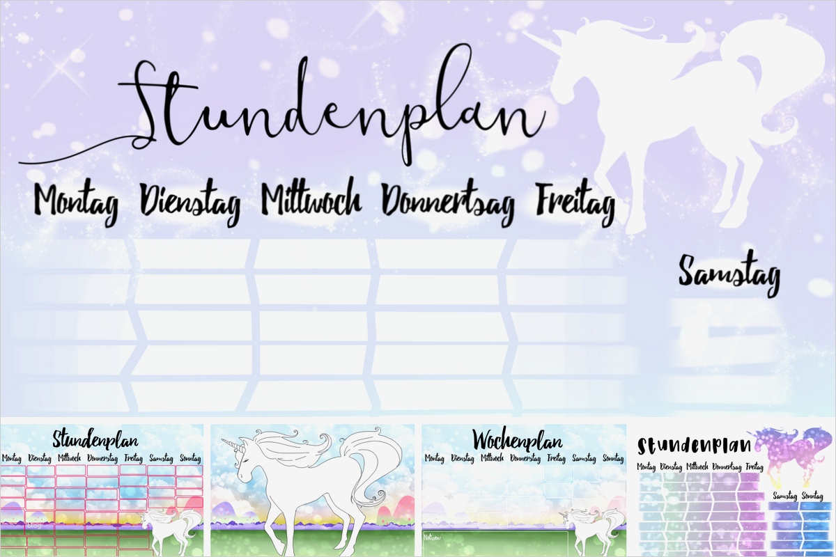 Stundenplan Vorlage Zum Ausfüllen Am Pc Erstaunlich Free Download Einhorn Stundenplan & Wochenplan