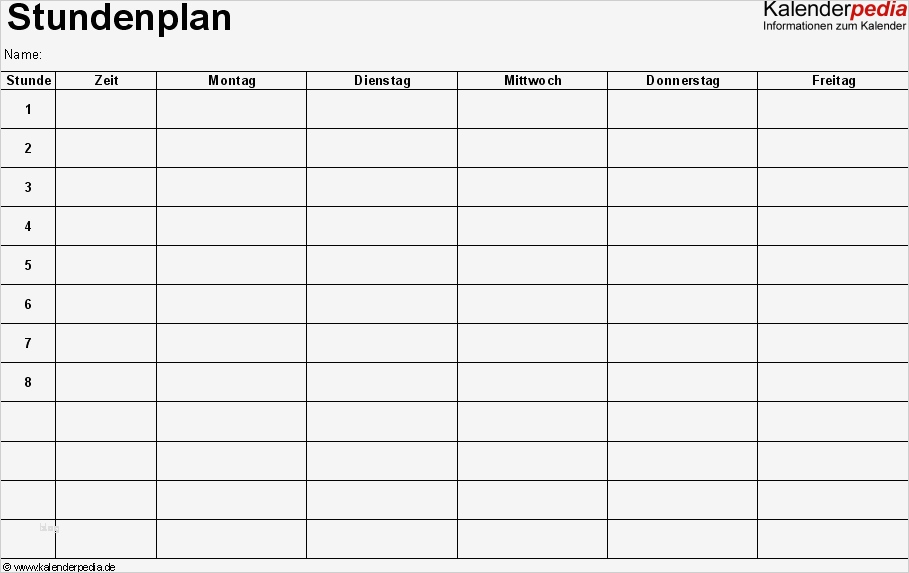 Stundenplan Vorlage Zum Ausfüllen Am Pc Erstaunlich Stundenplan Vorlagen Excel Zum Download & Ausdrucken