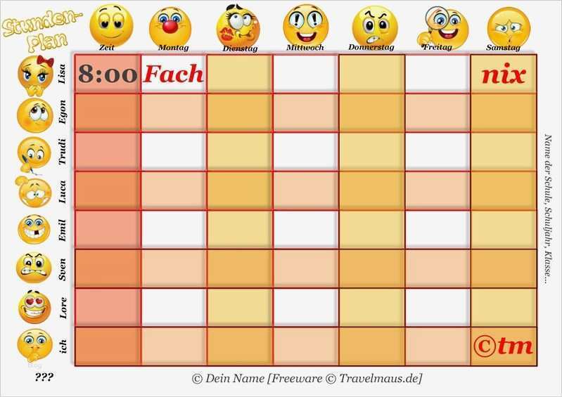 Stundenplan Vorlage Zum Ausfüllen Am Pc Neu Pdf Freeware Stundenpläne Am Pc Ausfüllen Reisetagebuch