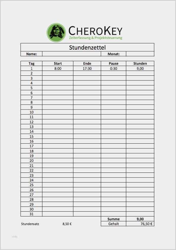 Stundenzettel Zeiterfassung Vorlage Genial 10 Stundenzettel Vorlage November
