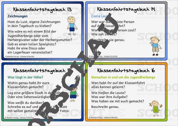 Tagebuch Klassenfahrt Grundschule Vorlage Schönste Klassenfahrt Kartei Unterrichtsmaterial Und