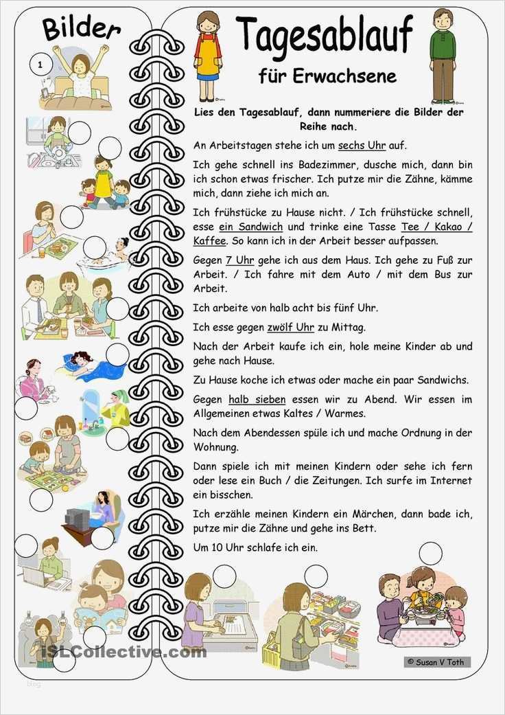 Tagesablauf Spanisch Vorlage Beste Tagesablauf Für Erwachsene Mit Bildern Mit Lösung