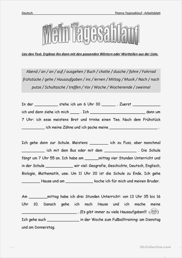 Tagesablauf Spanisch Vorlage Cool Mein Tagesablauf Arbeitsblatt Kostenlose Daf Arbeitsblätter