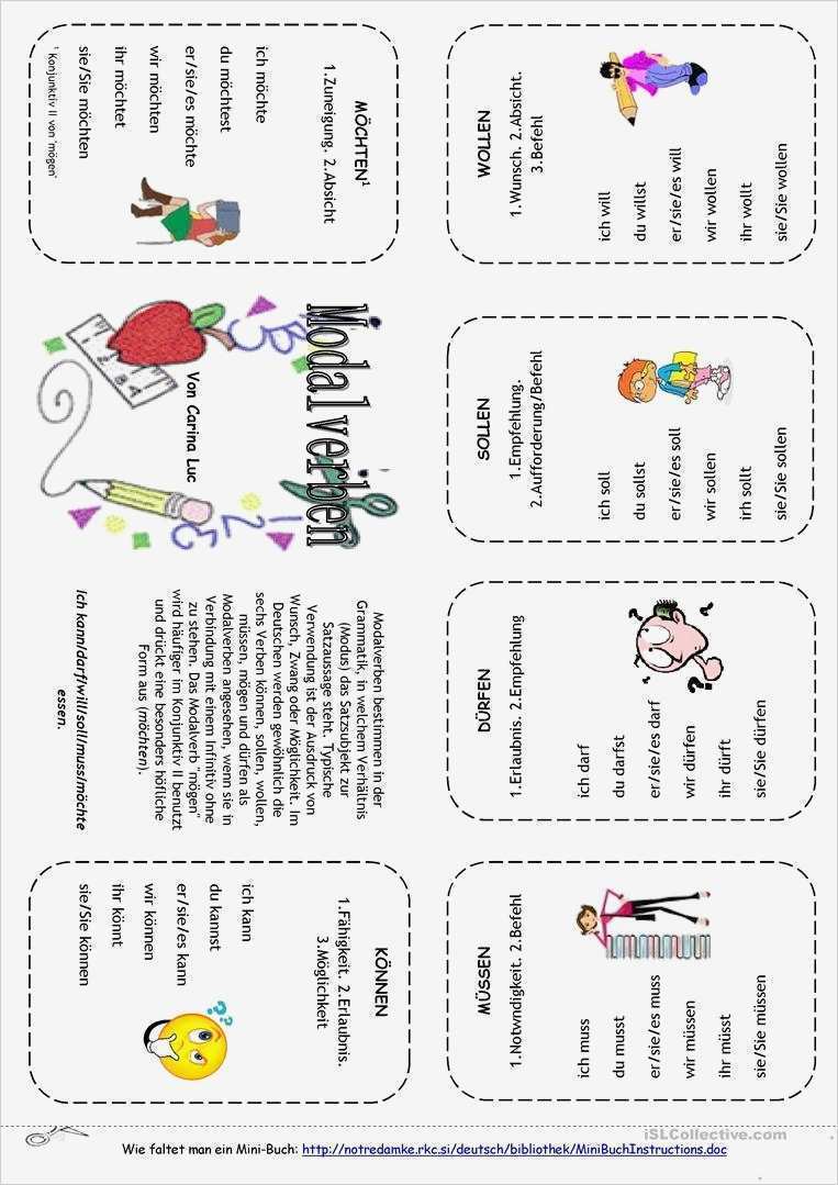 Tagesablauf Spanisch Vorlage Gut Modalverben Mini Buch Arbeitsblatt Kostenlose Daf