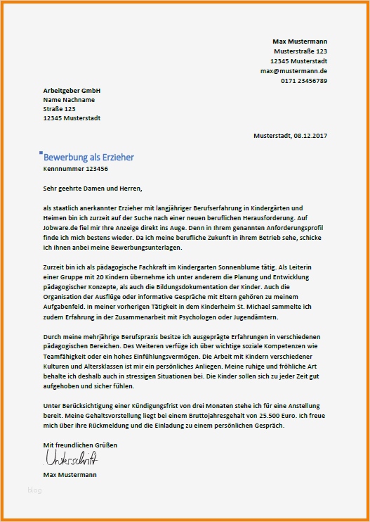 Tätigkeitsbericht Erzieher Vorlage Luxus 13 Bewerbung Erzieherin Muster