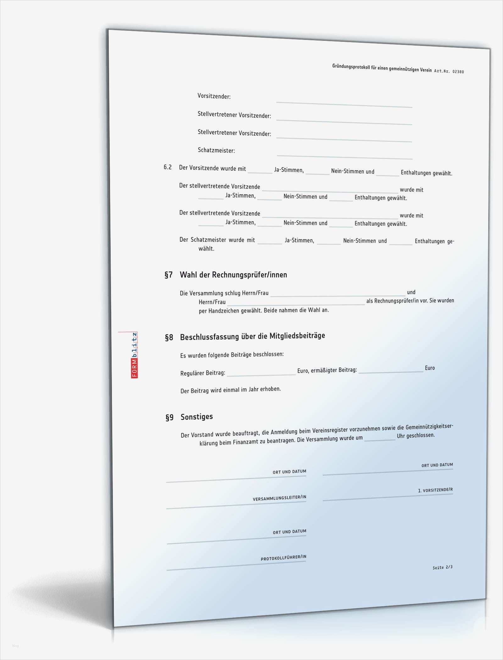 Tätigkeitsbericht Gemeinnütziger Verein Vorlage Gut Gründungsprotokoll Gemeinnütziger Verein Muster Vorlage