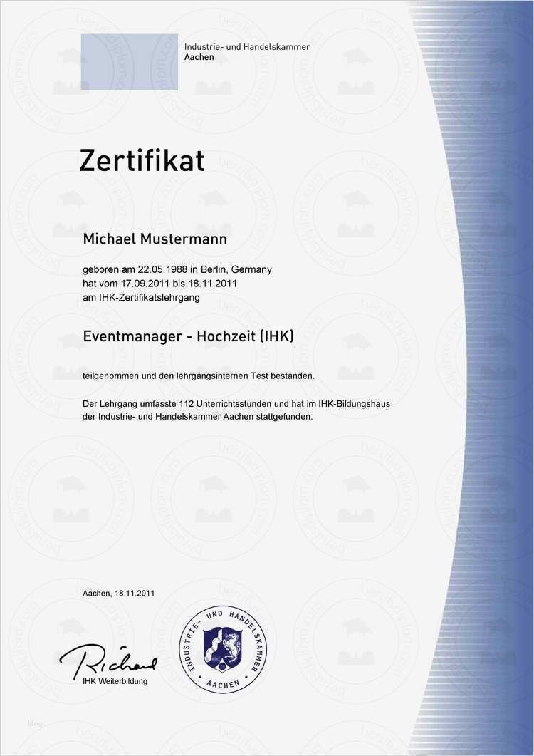 Teilnahmebestätigung Seminar Vorlage Einzigartig fortbildungszertifikat Kaufen