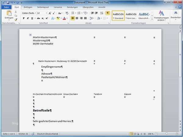 Telekom Prepaid Kündigen Vorlage Elegant Briefkopf Als Vorlage In Word Anlegen