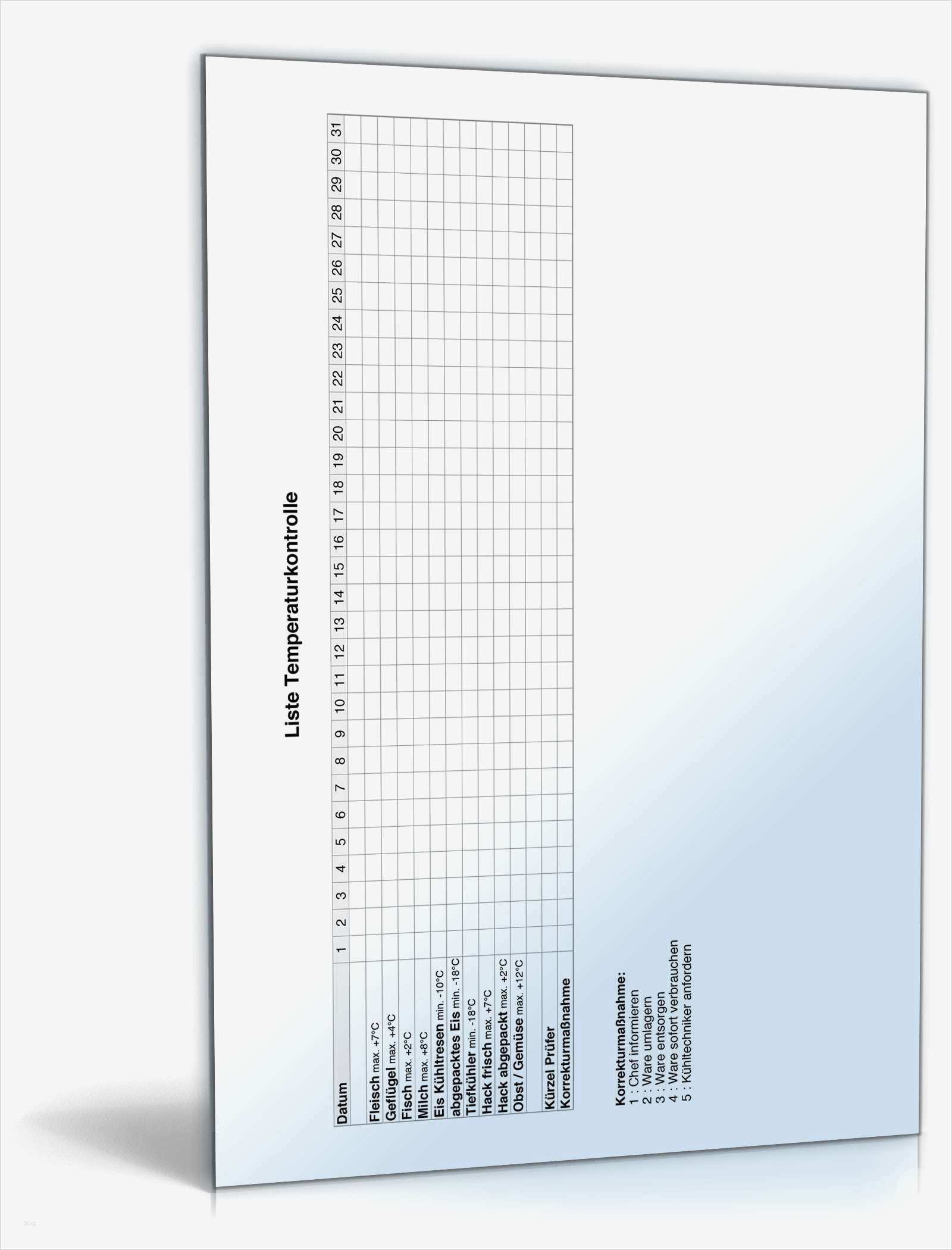 Temperaturliste Gastronomie Vorlage Best Of Temperaturkontrolle Gastronomie Vorlage – Various Vorlagen