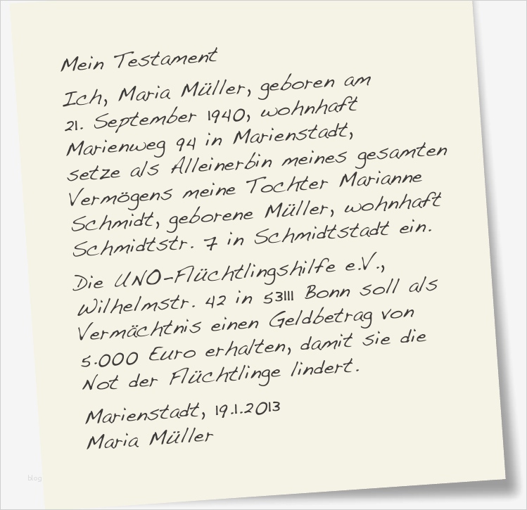 Testament Selber Schreiben Vorlage Einzigartig Vererben Sie Ihr Vermögen An Uno Flüchtlingshilfe