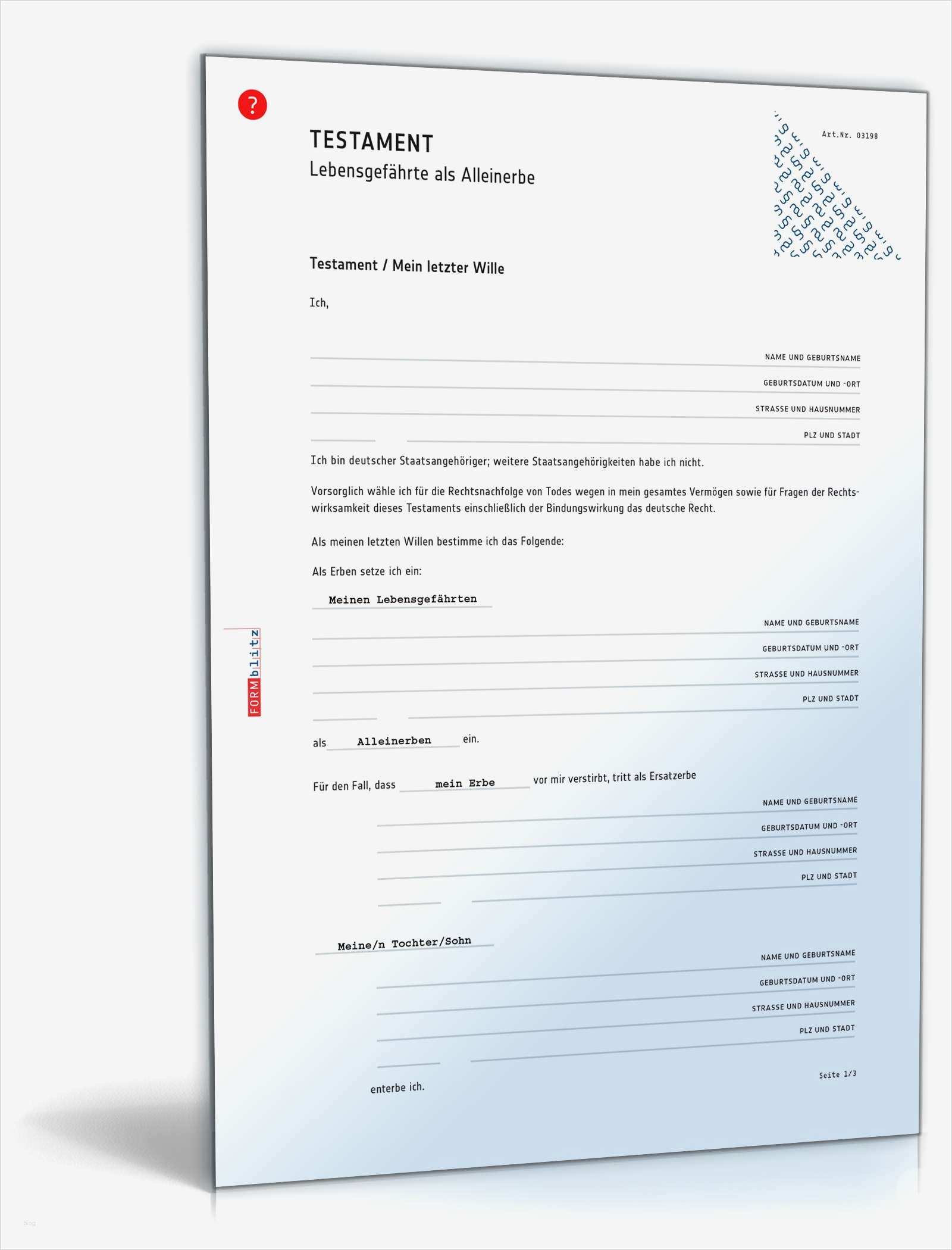 Testament Vorlage Alleinerbe Pdf Cool Testament Mit Lebensgefährten Als Alleinerbe