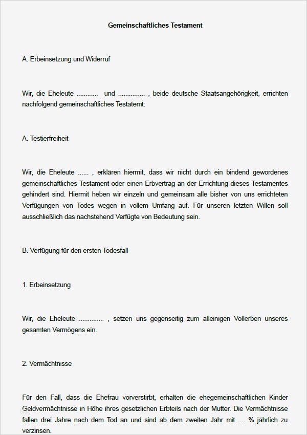 Testament Vorlage Alleinerbe Pdf Genial 16 Testamente Im Sparpaket sofort Zum Download