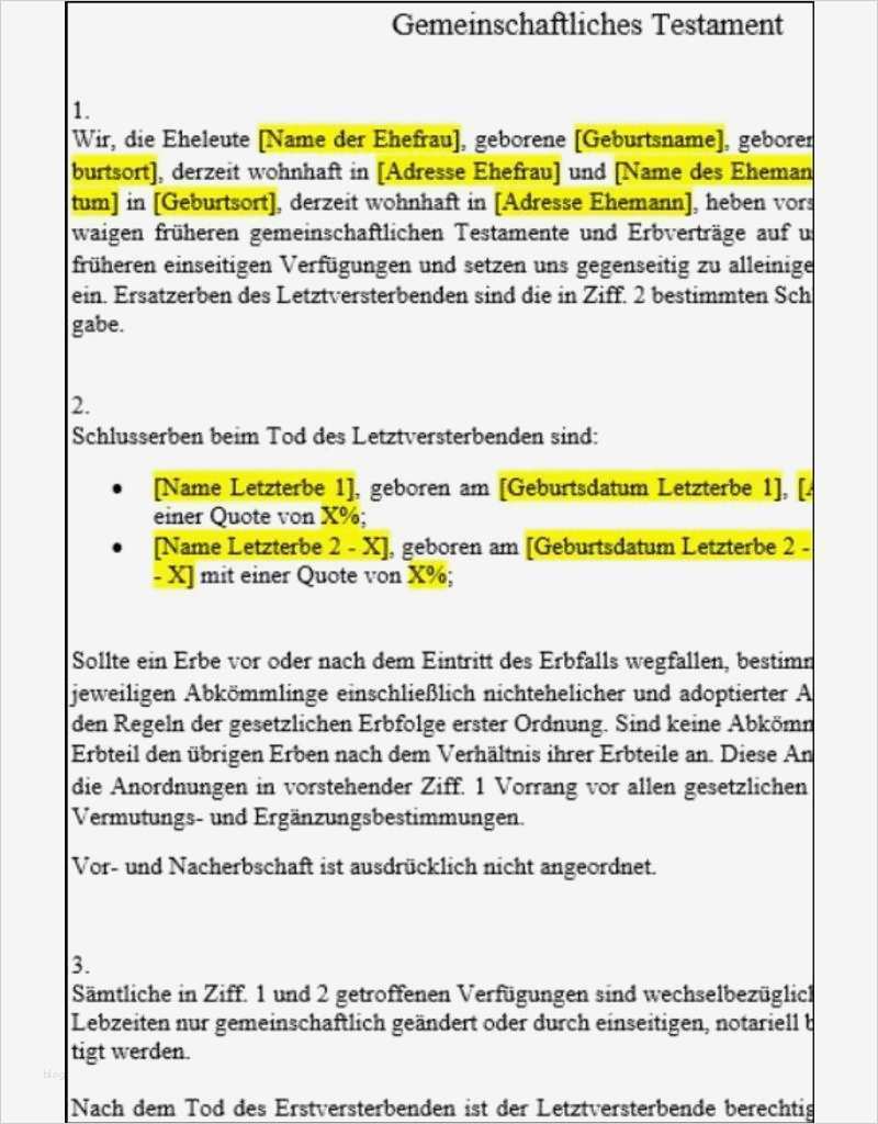 Testament Vorlage Alleinerbe Pdf Genial Gemein Testament Für Kinderlose Paare Focus Line Pdf Shop