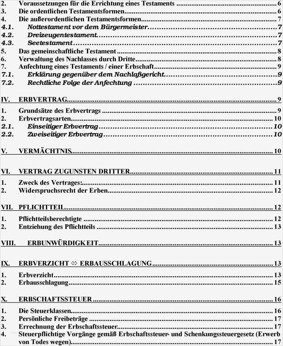 Testament Vorlage Alleinerbe Pdf Inspiration Testament Muster Alleinerbe Erb Und Familienrecht Pdf