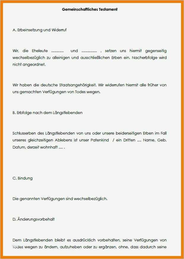 Testament Vorlage Kostenlos Downloaden Großartig Ungewöhnlich Testament Vorlage Zeitgenössisch