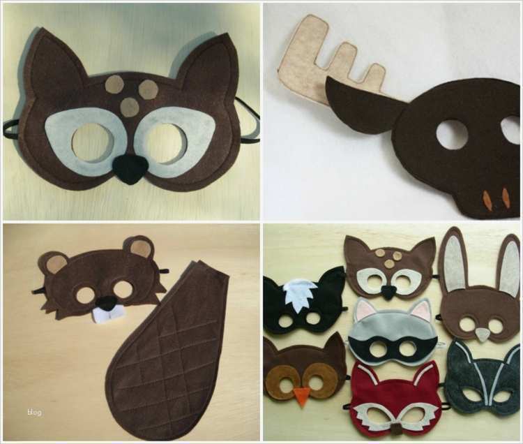 Tiere Aus Filz Nähen Vorlagen Bewundernswert Tiermasken Basteln Faschingsmasken Aus Papier Und Filz
