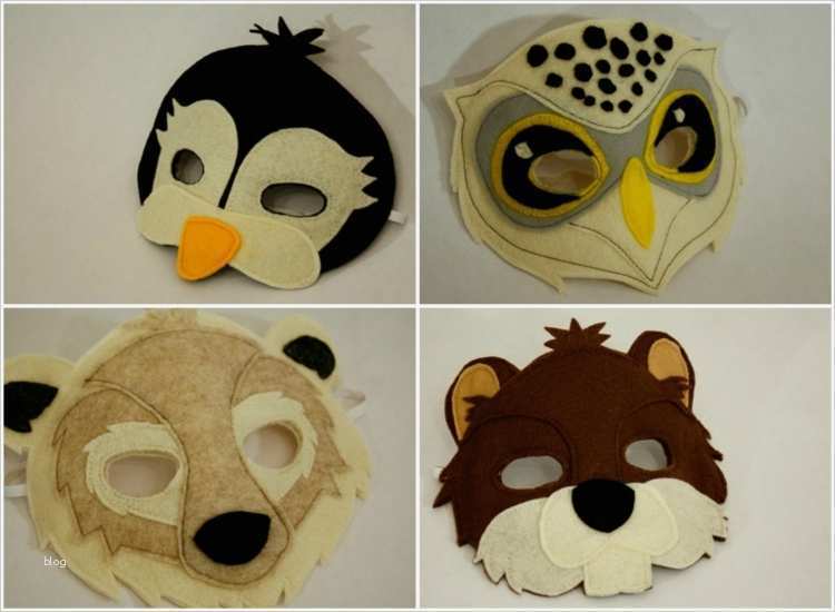 Tiere Aus Filz Nähen Vorlagen Fabelhaft Tiermasken Basteln Faschingsmasken Aus Papier Und Filz
