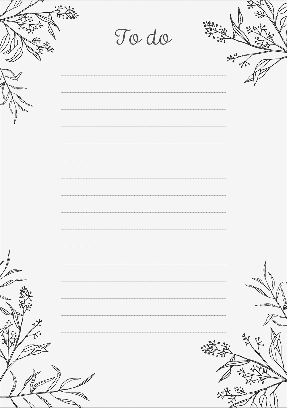 To Do Liste Pdf Vorlage Hübsch Pretty and Simple Black & White to Do List Free
