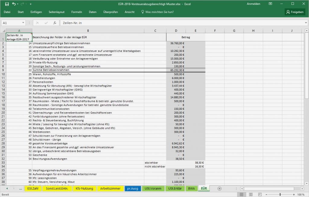 Trennblätter Bedrucken Vorlage Excel Best Of Excel Vorlage Einnahmenüberschussrechnung EÜr Pierre