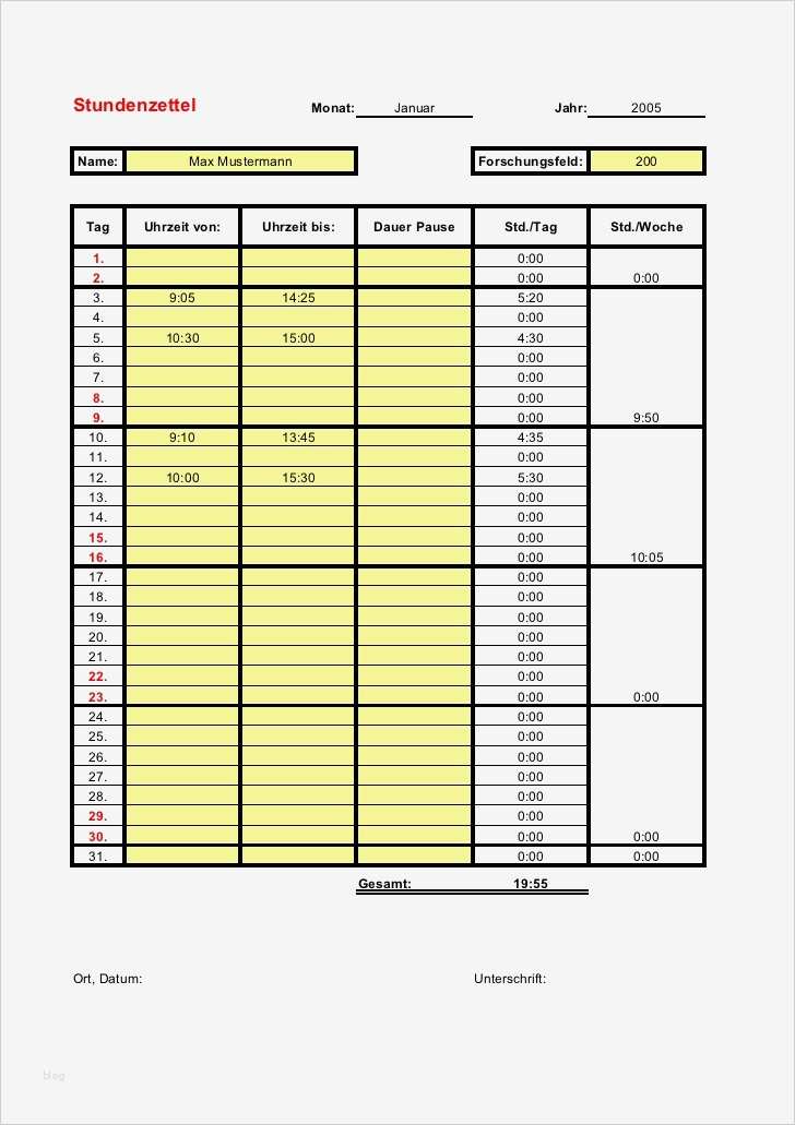Zeiterfassung putzh 2009