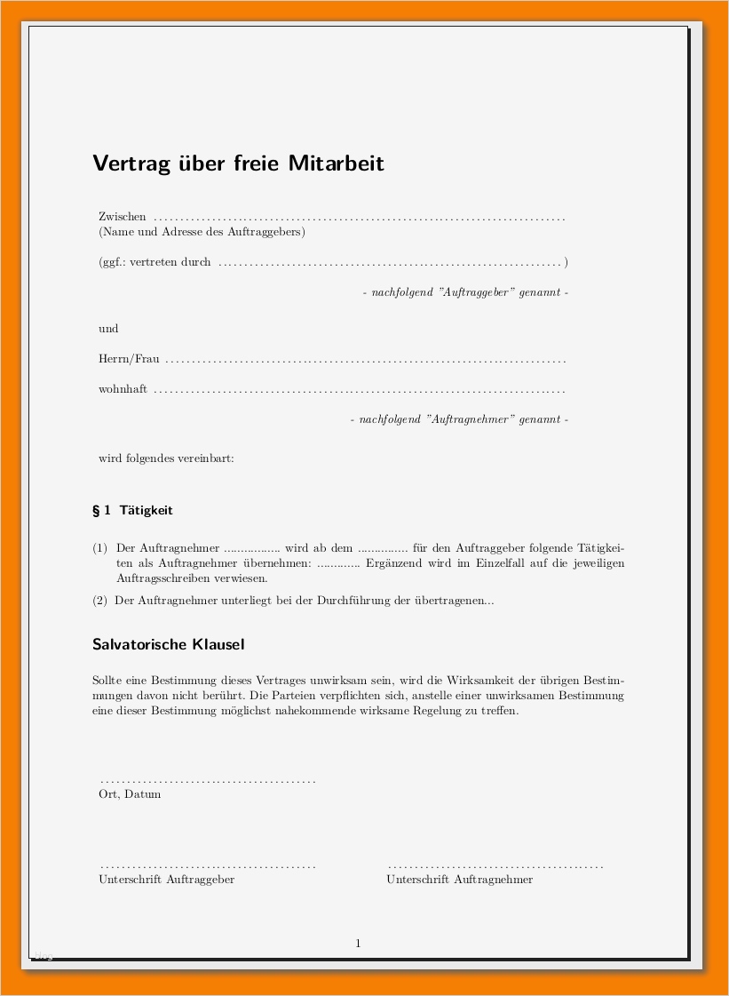 Untermieterlaubnis Vorlage Kostenlos Best Of 14 Vereinbarung Vorlage Word