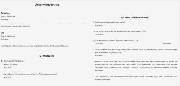 Untermietvertrag Vorlage 2017 Genial Wohnungs Mietvertrag Pdf so ist Ein Untermietvertrag