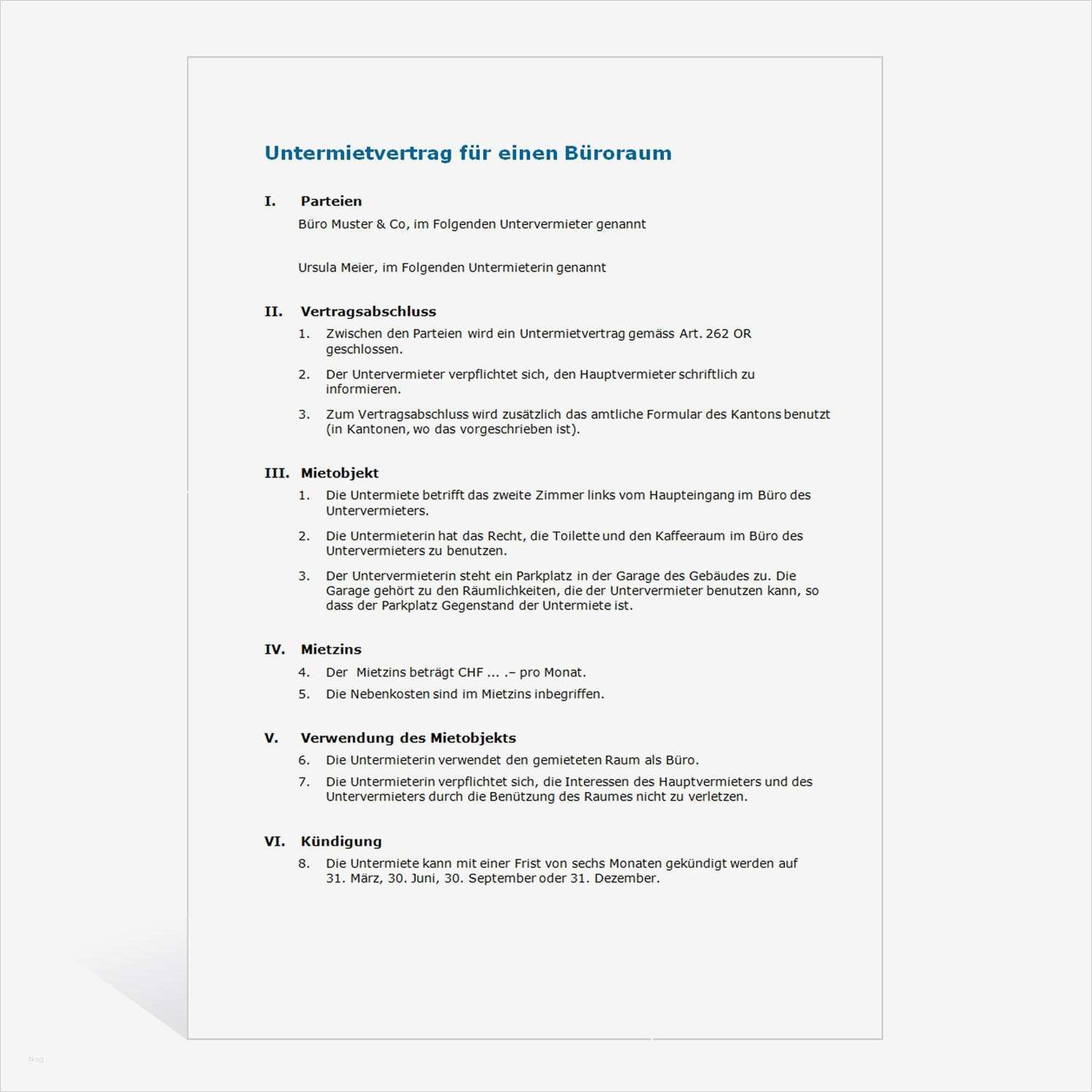 Untermietvertrag Vorlage 2017 Hübsch Vorlage Wohnungskündigung