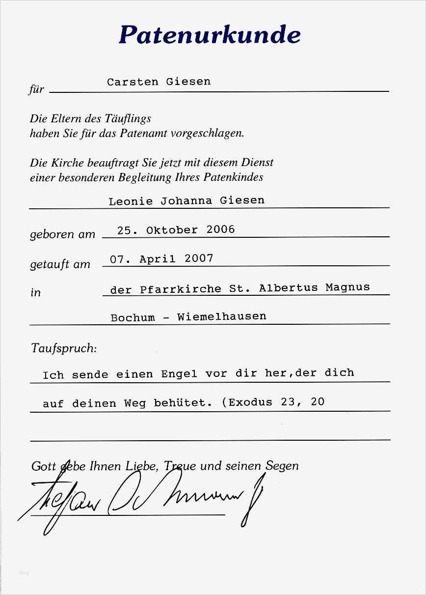 Urkunde Patenonkel Vorlage Erstaunlich K B Lick Punkte 2007 April