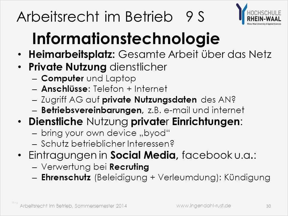 Verbot Private Nutzung Internet Vorlage Inspiration Arbeitsrecht Im Betrieb 9 Ppt Herunterladen