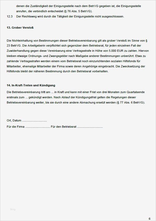 Vereinbarung überstunden Vorlage Erstaunlich Betriebsvereinbarung Überstunden Vorlage Zum Download