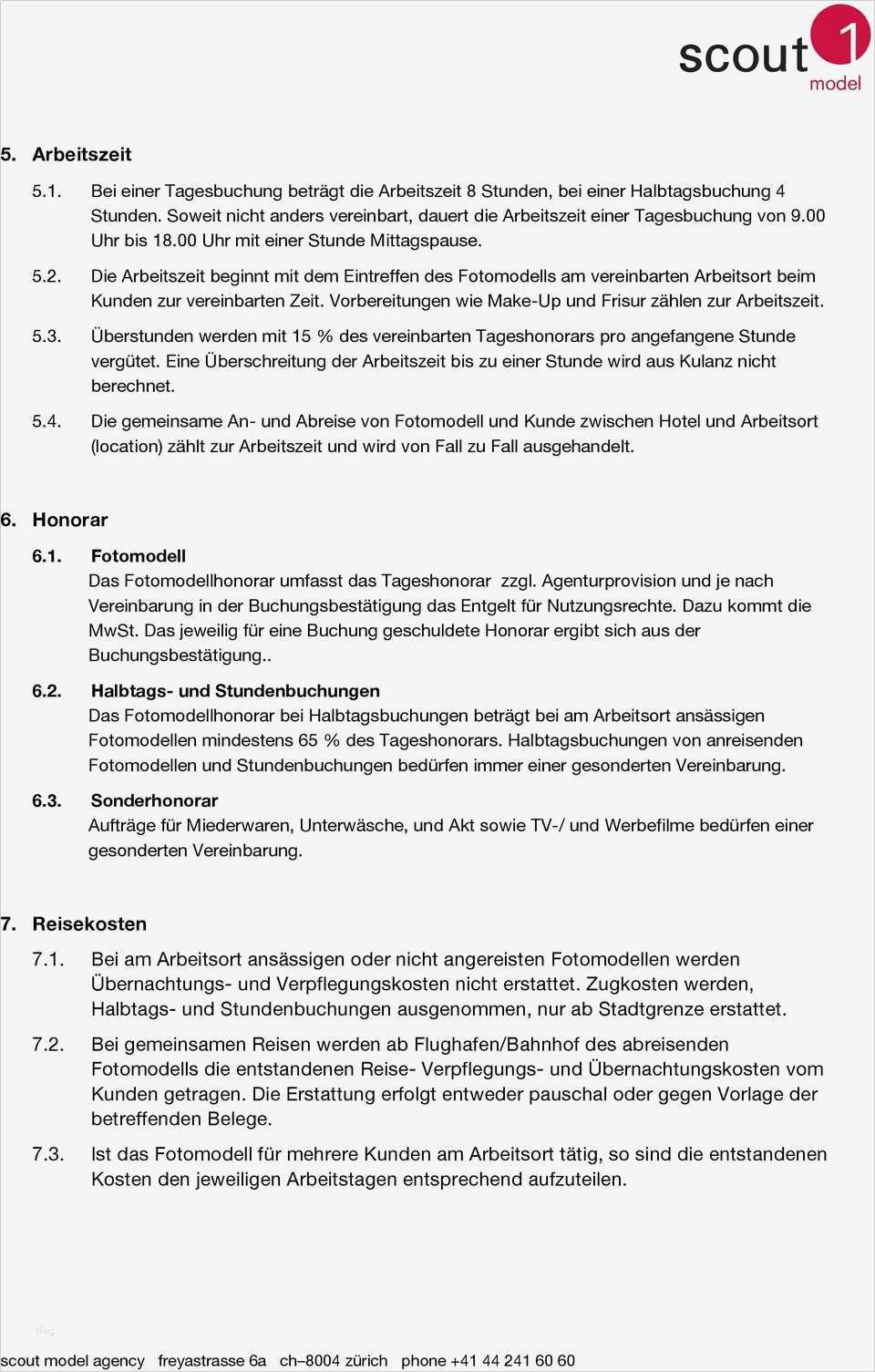 Vereinbarung überstunden Vorlage Wunderbar Allgemeine Geschäftsbedingungen Der Scout Model Agency