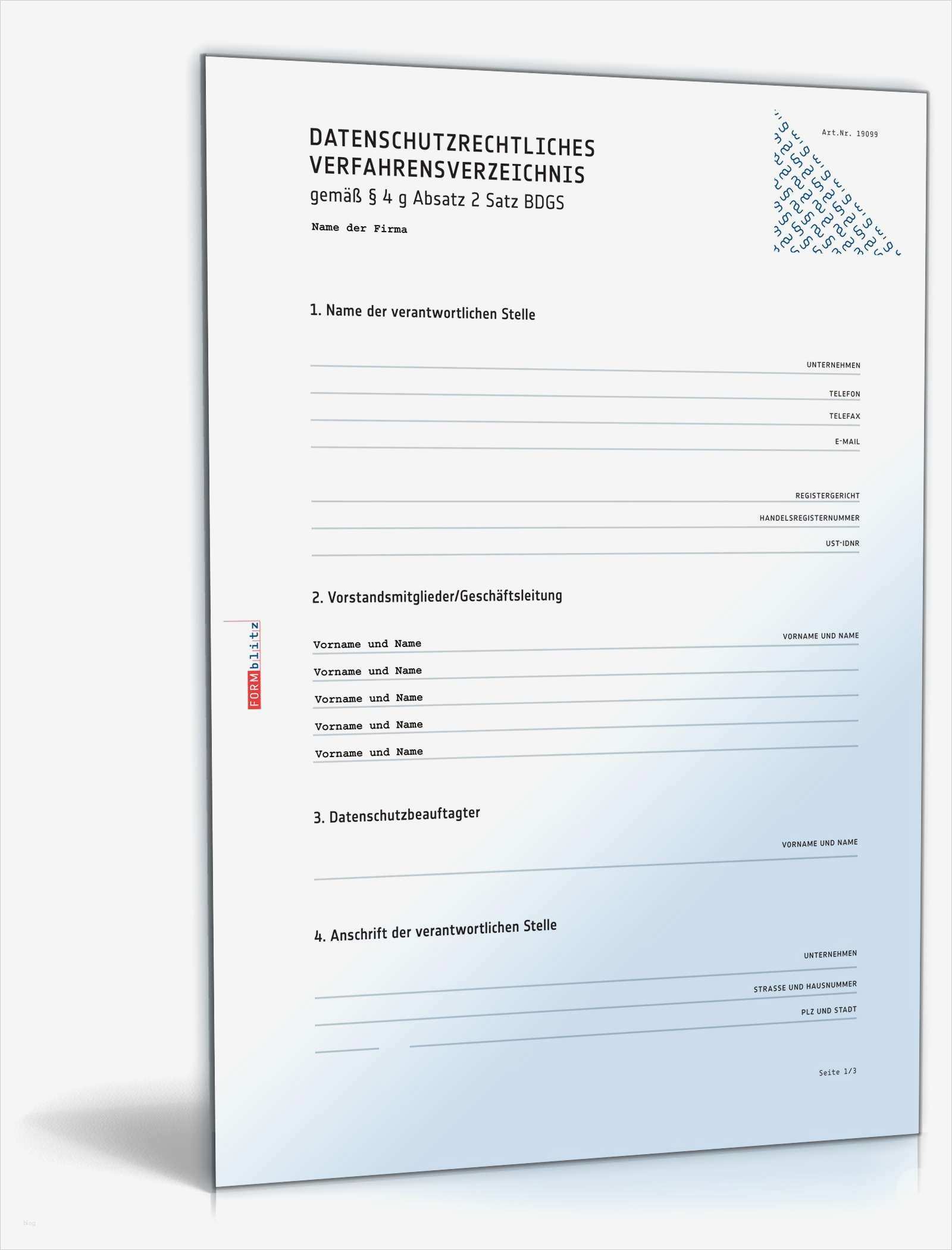 Verfahrensverzeichnis Dsgvo Vorlage Fabelhaft Datenschutzrechtliches Verfahrensverzeichnis