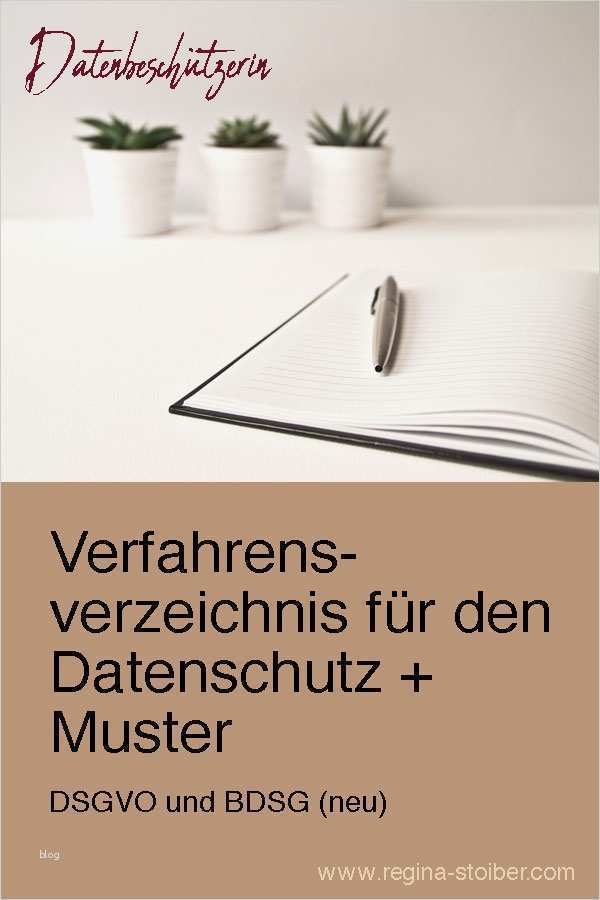 Datenschutz Verfahrensverzeichnis mit Muster
