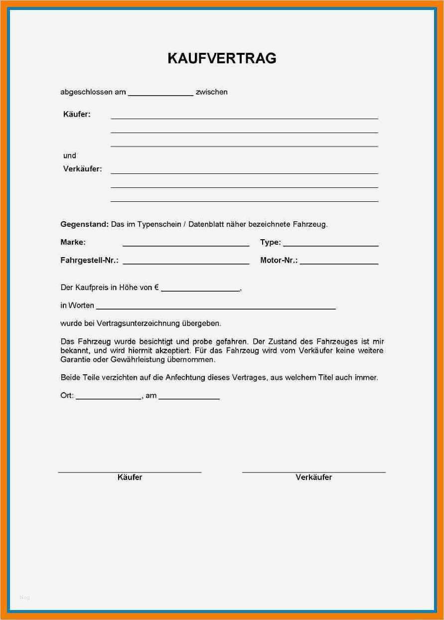 Vertrag Autoverkauf Privat Vorlage Best Of 6 Auto Vertrag Privat Muster