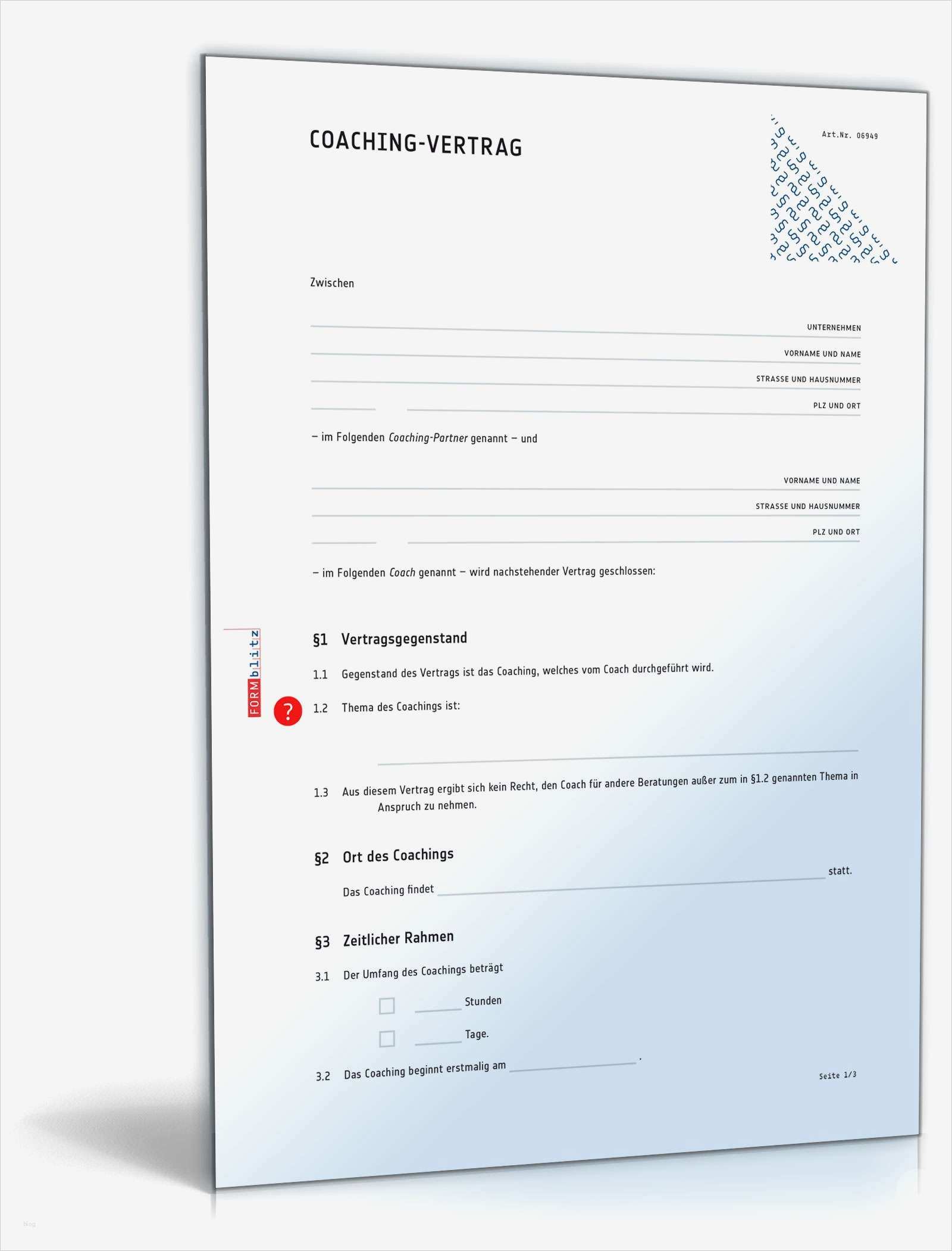 Vertrag Bauleitung Vorlage Hübsch Coaching Vertrag Muster Vorlage Zum Download