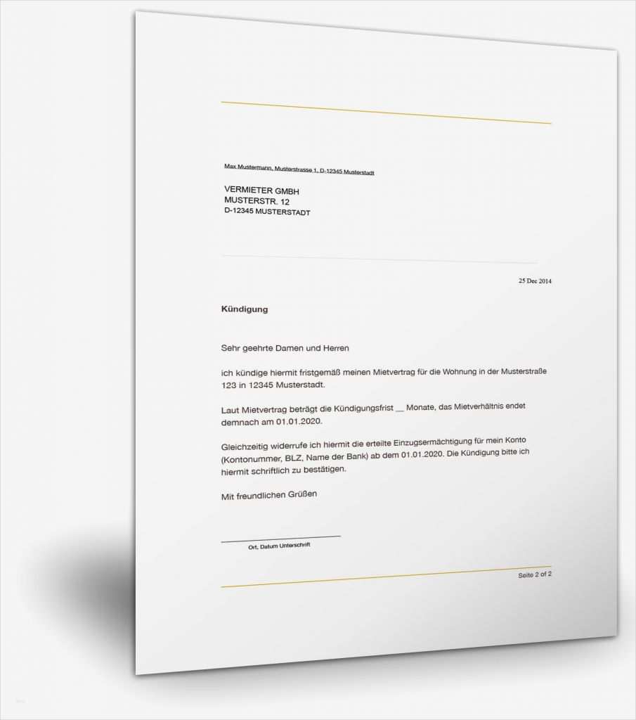 Vertrag Kündigen Englisch Vorlage Schön Mietvertrag Kündigen Musterbrief