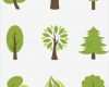 Vertrag Künstler Vorlage Elegant Baum Icons Set Vektorgrafik