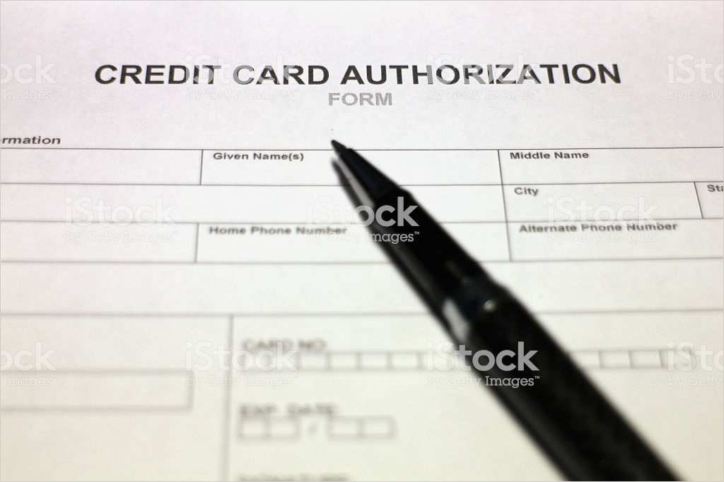 Visa Card Kündigen Vorlage Gut formular Für Die Kreditkartenautorisierung Vorlage Stock