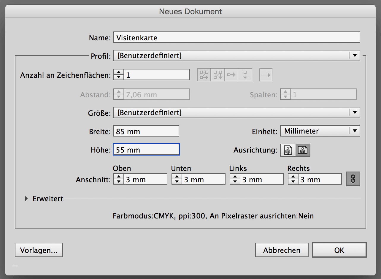 Visitenkarten Kostenlose Vorlagen Großartig Neues Dokument Für Visitenkarte Mit Illustrator