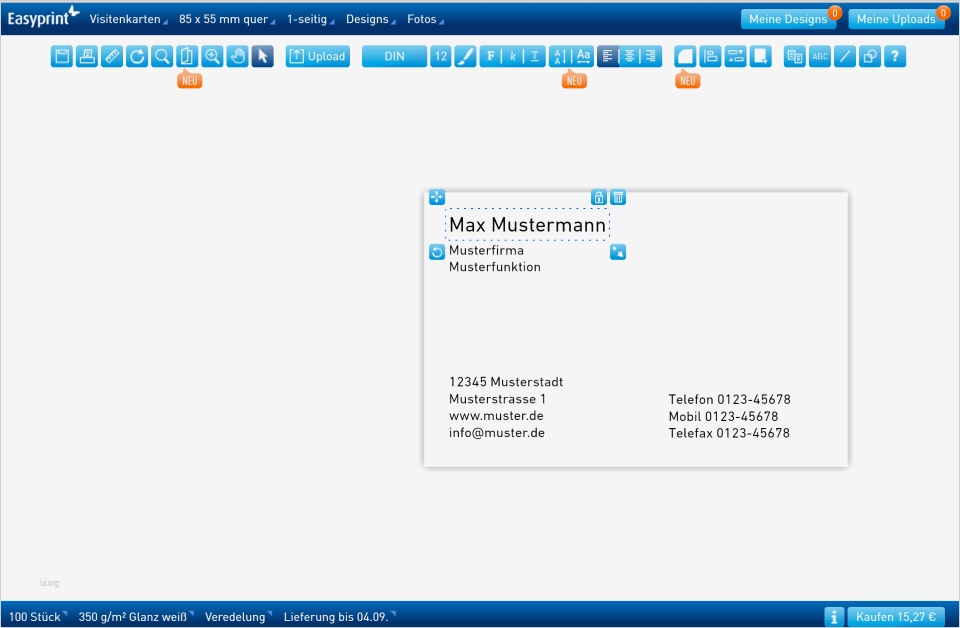 Visitenkarten Privat Vorlage Erstaunlich Visitenkarte Online Erstellen Mit Easyprint