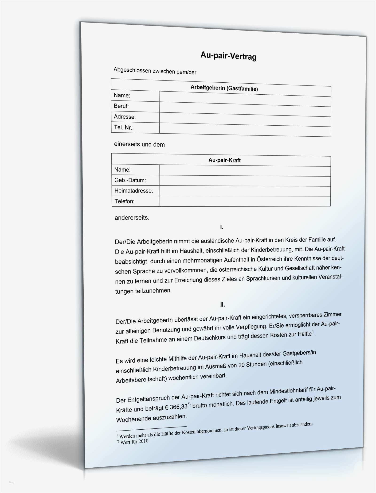 Vodafone Mobil Vertrag Kündigen Vorlage Hübsch Au Pair Vertrag Muster Vorlage Zum Download