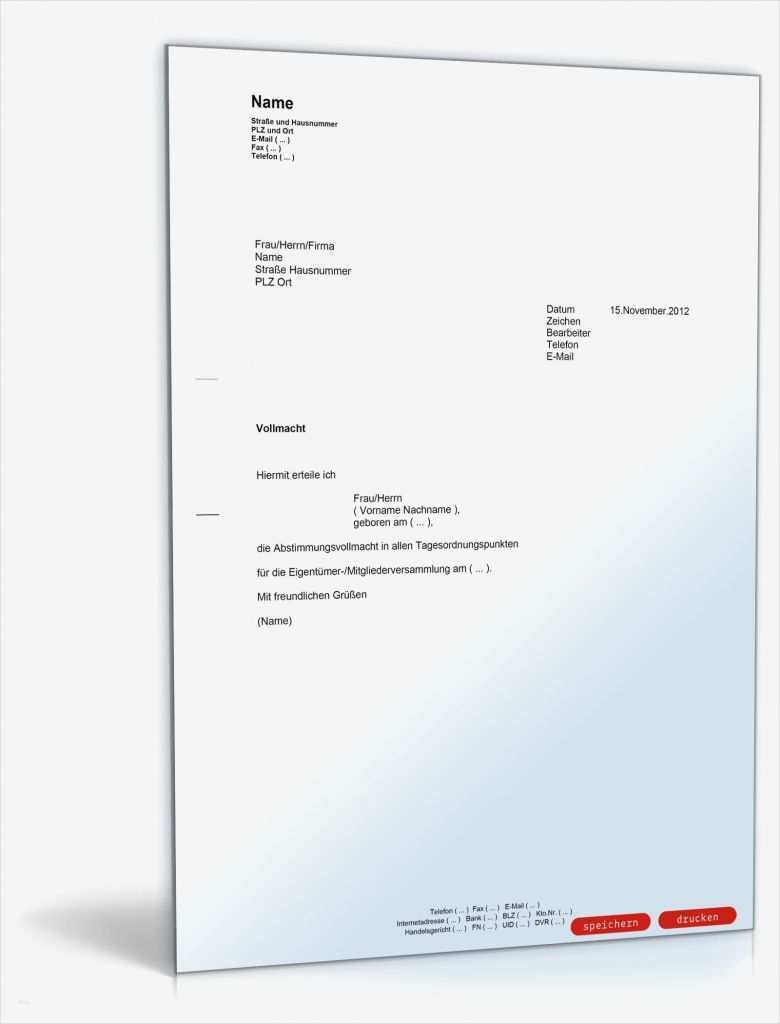 Vollmacht Amt Vorlage Elegant Vollmacht Für Eigentümerversammlung Muster Vorlage Zum