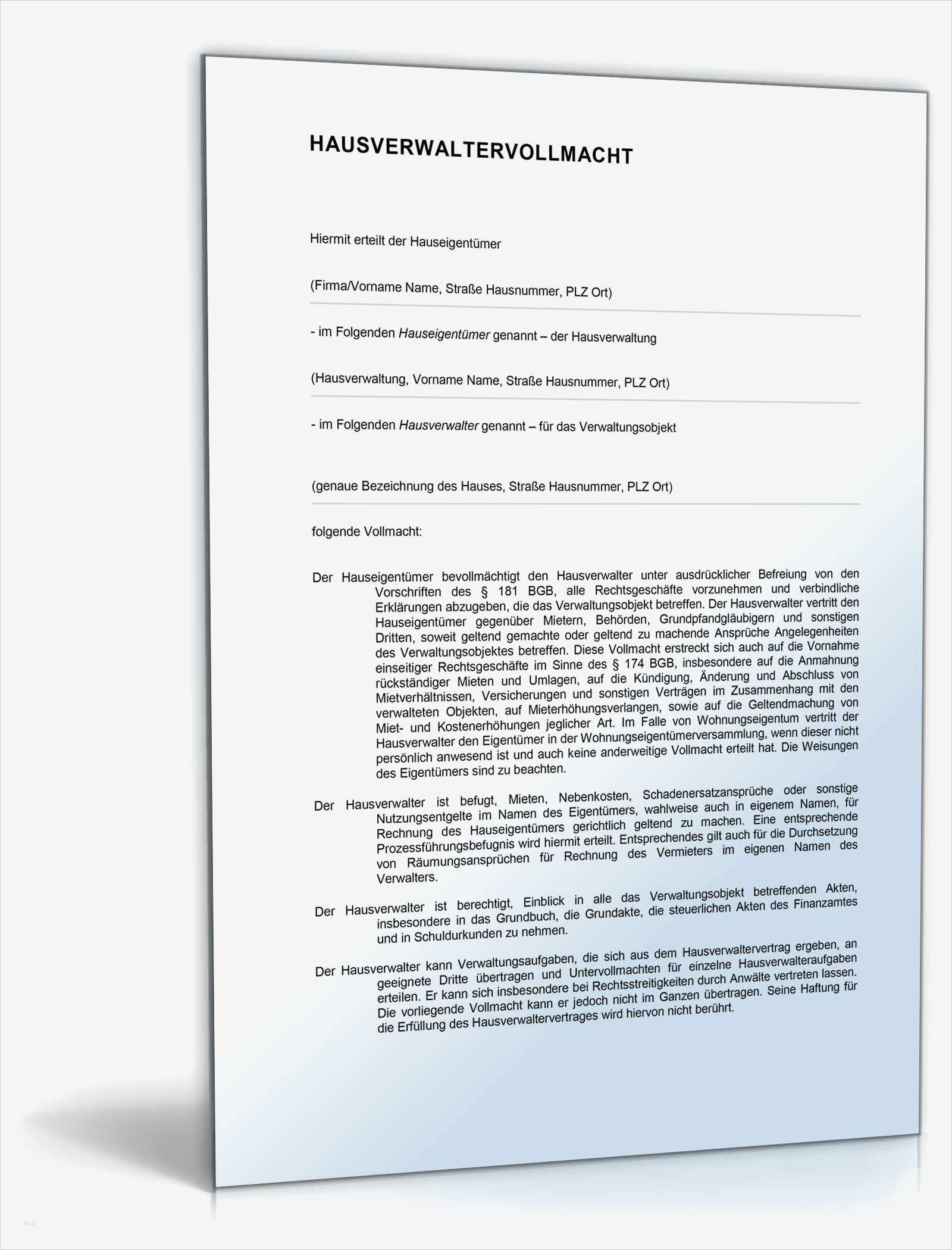 Vollmacht Hausverwaltung Vorlage Schönste Neue Downloads • Vollmachten Dokumente & Vorlagen