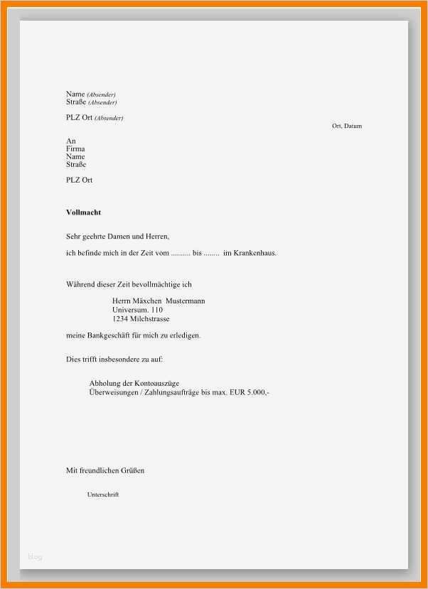 Vollmacht Kfz Ausland Vorlage Wunderbar 8 Muster Vollmacht