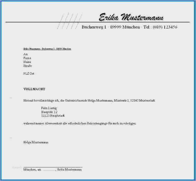 Vollmacht Vorlage Word Kostenlos Cool Fantastisch Vorlage Vollmacht Ideen