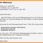 Vorlage 1 Mahnung Cool 7 2hnung Muster