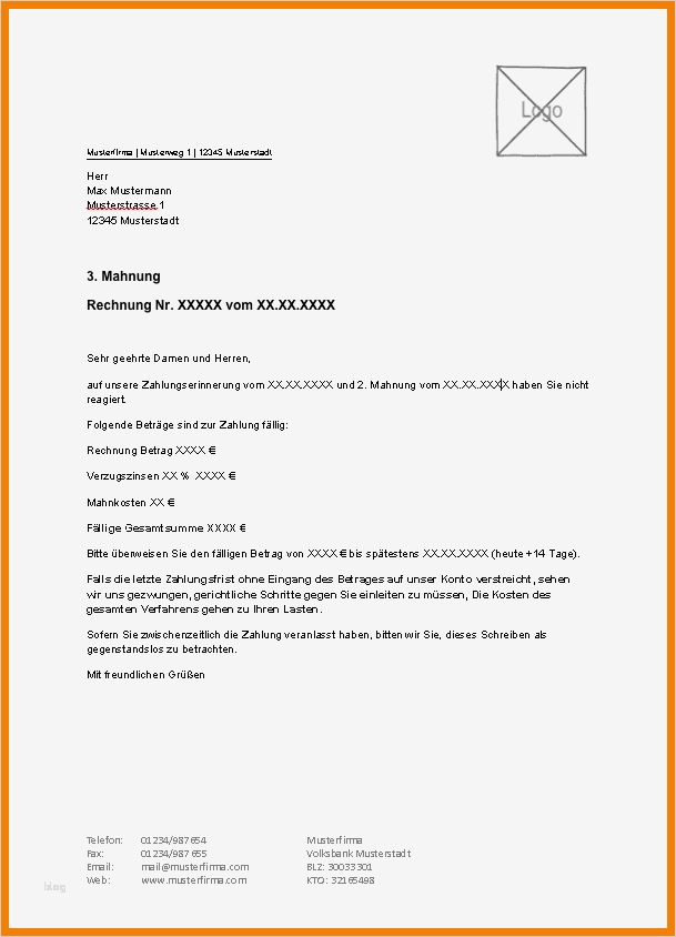 Vorlage 3 Mahnung Schönste 12 3 Mahnung Vorlage