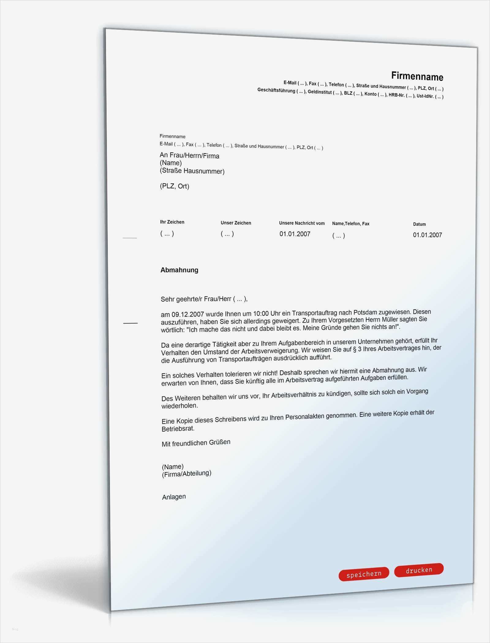 Vorlage Abmahnung Arbeitsverweigerung Fabelhaft Abmahnung Arbeitsverweigerung Muster Vorlage Zum Download